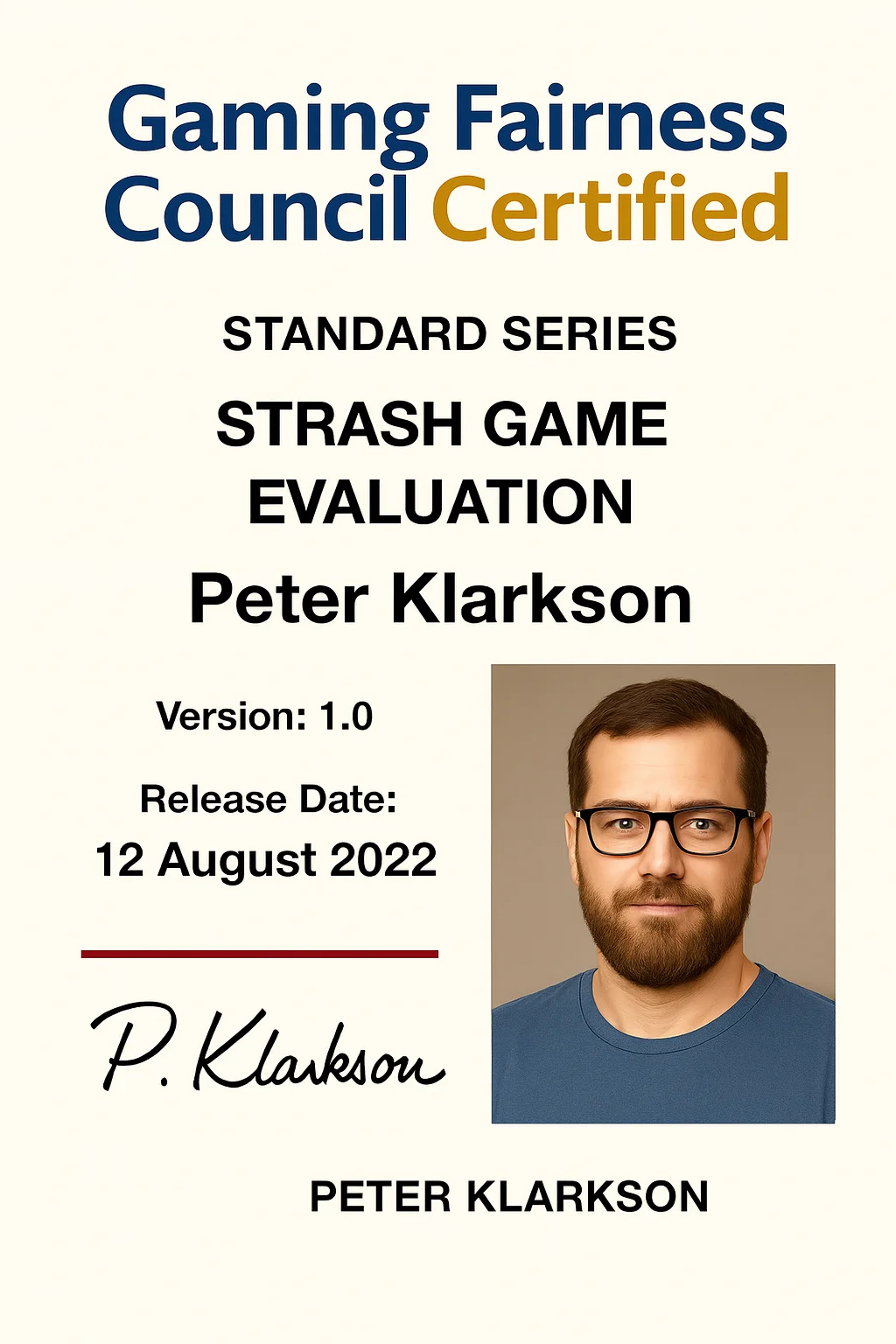 Peter Klarkson sertifikati 2 — professional tayyorgarlik hujjati